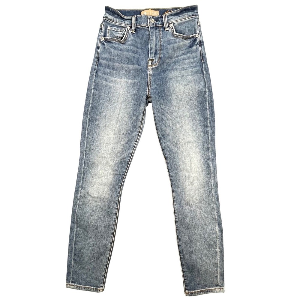 7 For All Mankind Blue b(air) Aubrey High Rise Skinny Jeans Womens 25